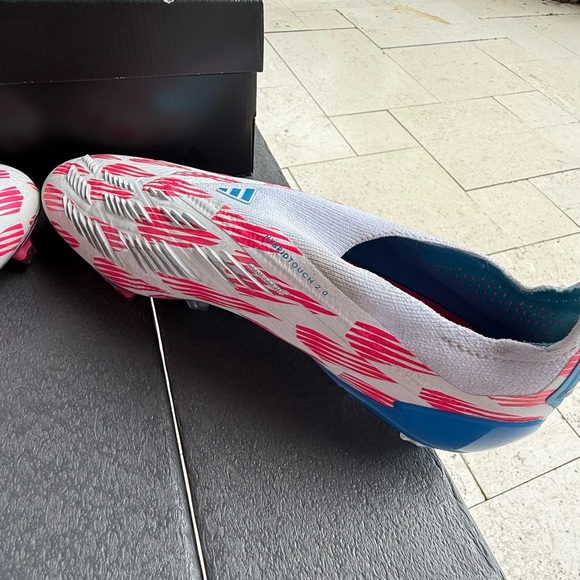 Adidas Predator Elite Laceless FG solar blue/solar pink soccer cleats Size 8 1/2 - Picture 3 of 9